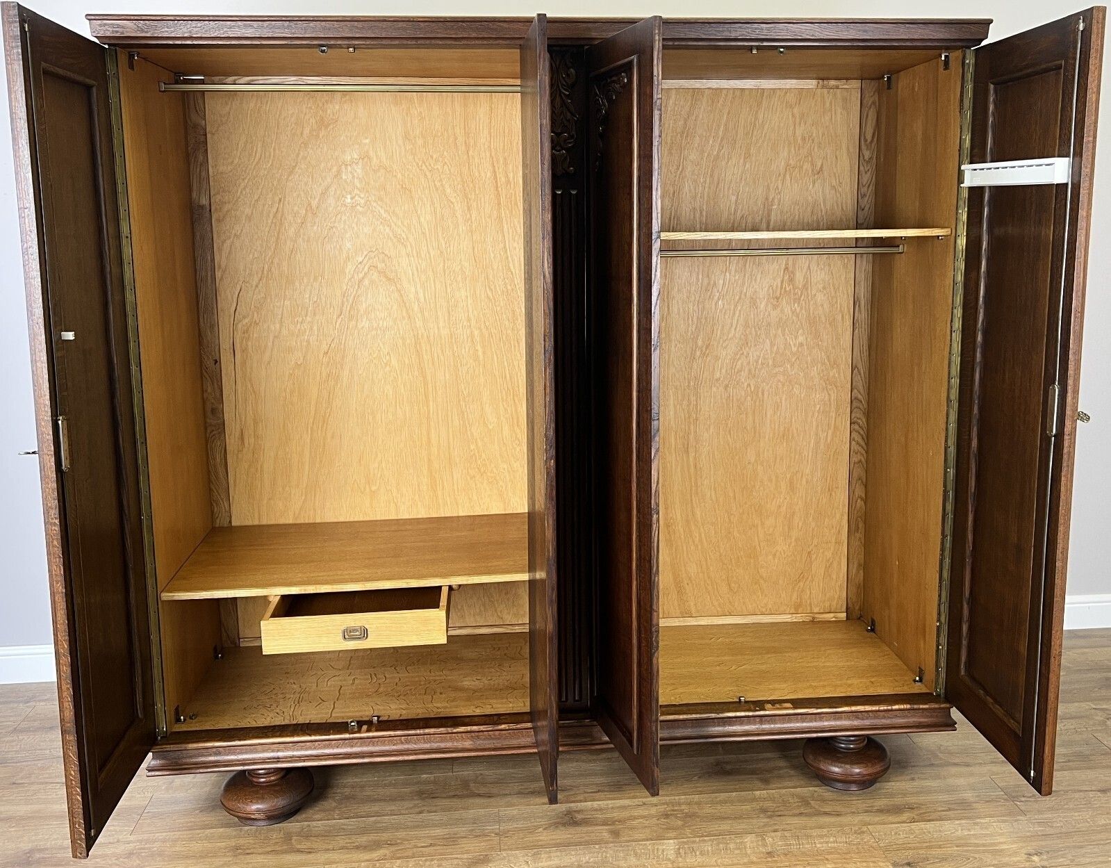 photo for sale Wardrobe Vintage French Style Four Door Carved Armoire Cabinet Lot 6145