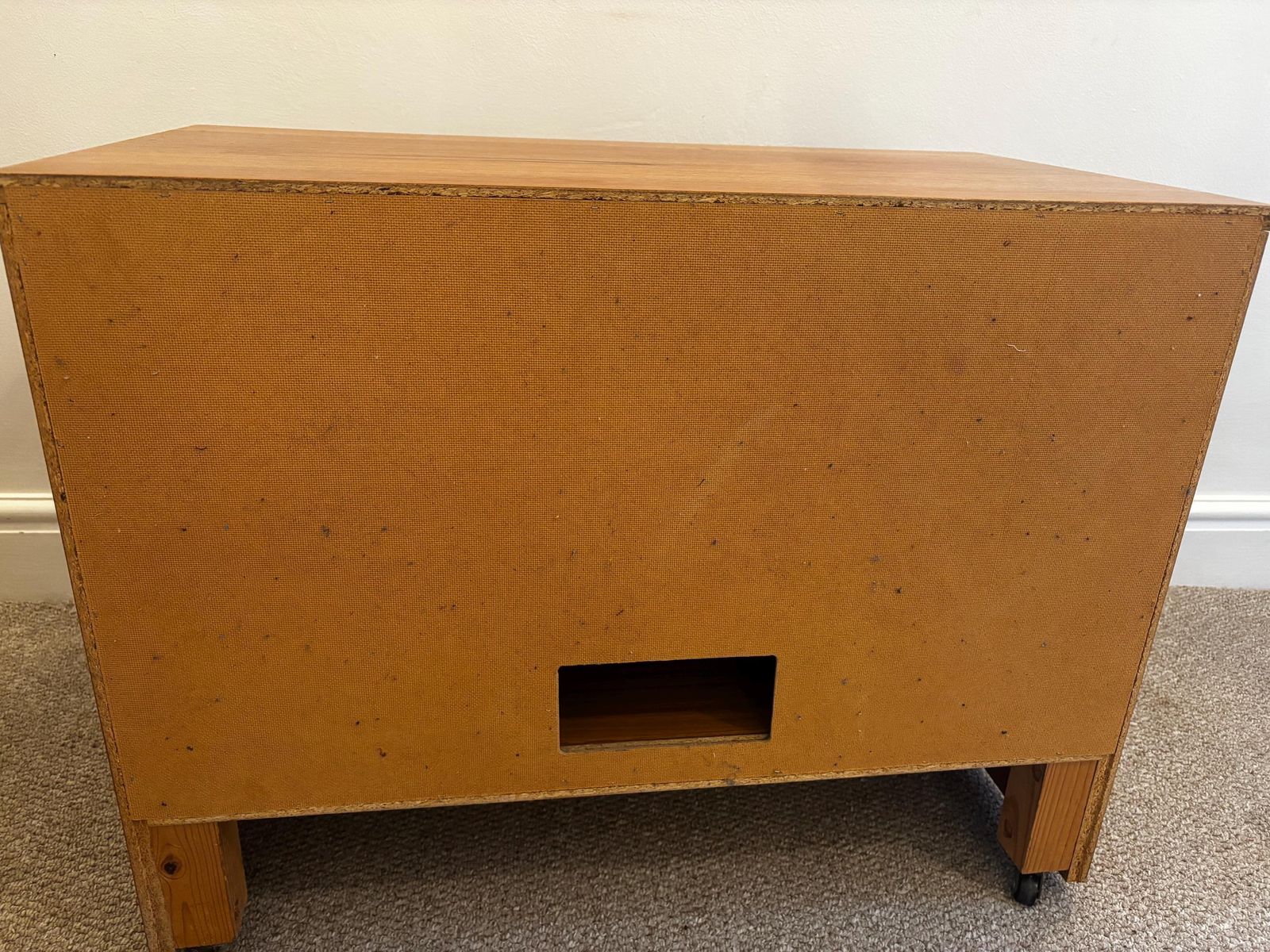 photo for sale Mid Century Teak Tv Stand Storage Unit Drawers Pull Out Shelf