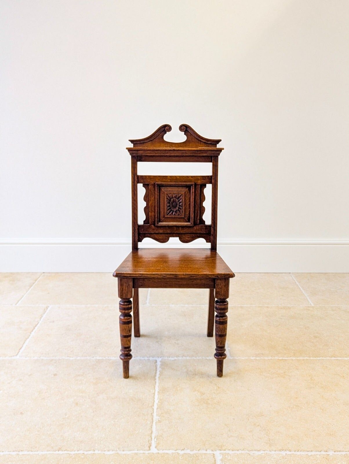 Antique Victorian Oak Hall Chair C.1890 photo furniture