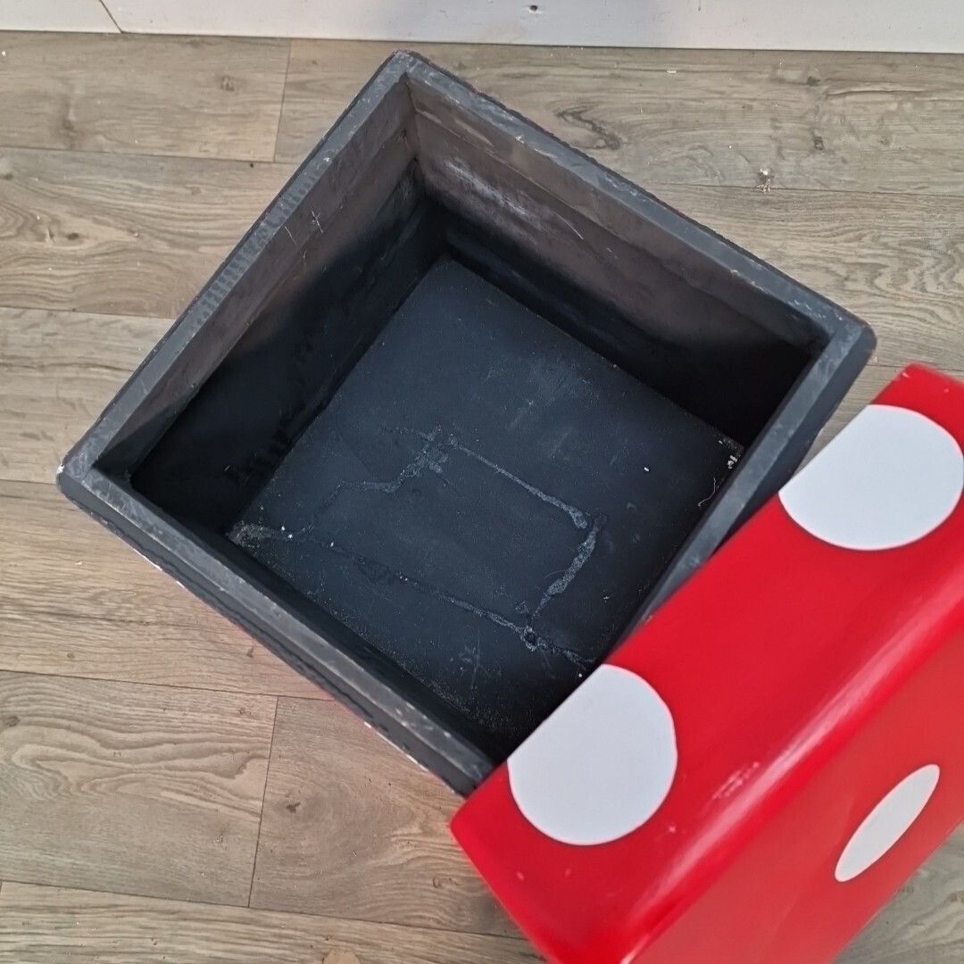 photo furniture Vintage Dice Table Storage Box   Wooden Side Red Cube Seat Stool   Novelty Retro
