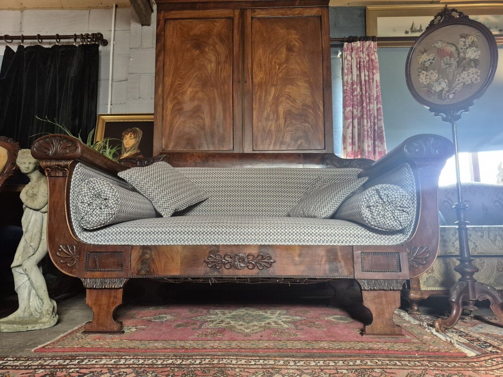 photo furniture An Outrageously Curvaceous Beidermeir Burr Walnut Two Seater Sofa Circa 1830