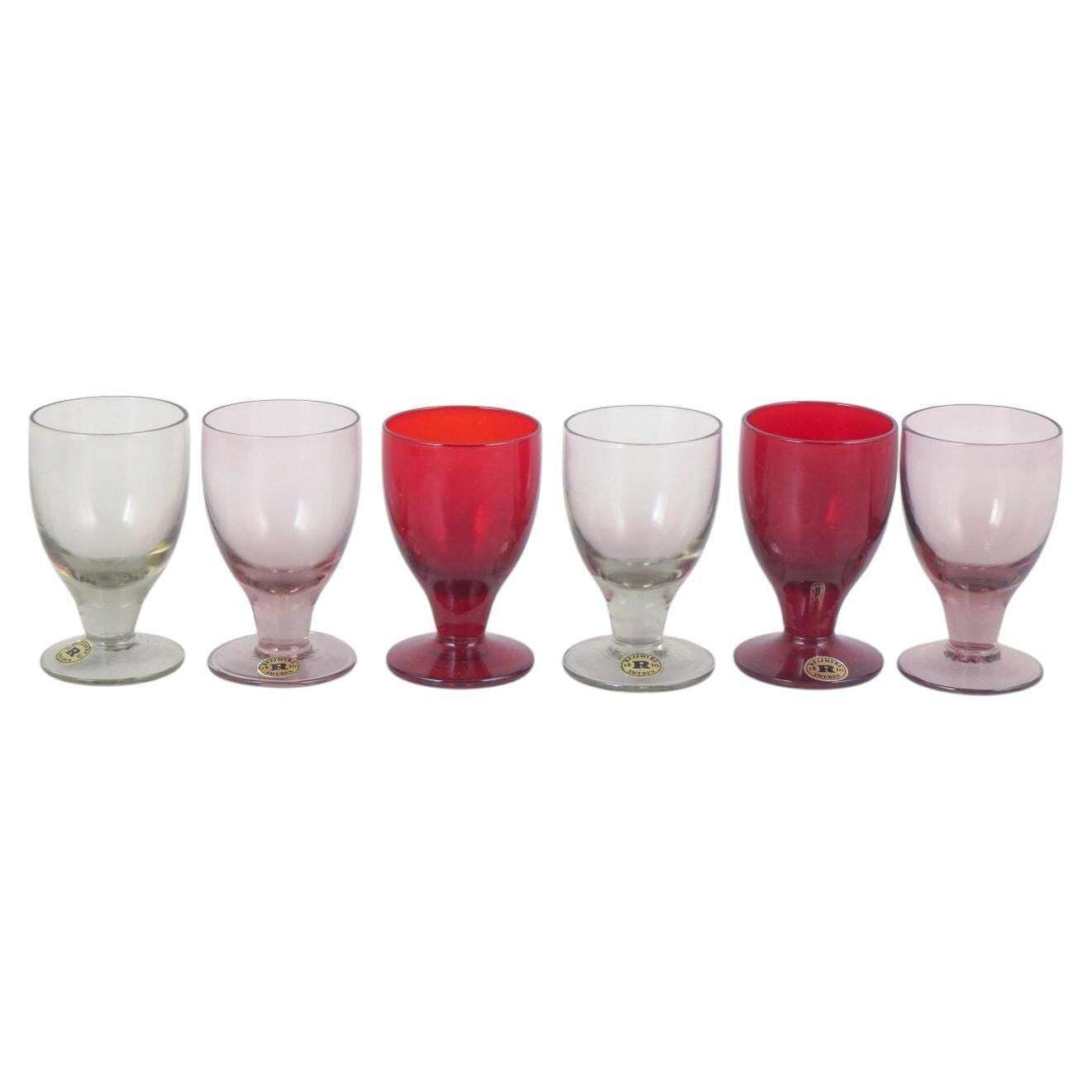 Lot de six verres à schnapps Monica Bratt pour Reijmyre, Suède, années 1960-1970