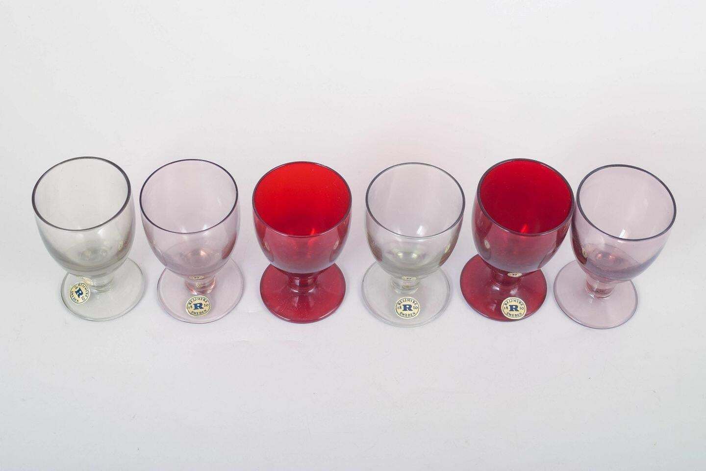 Lot de six verres à schnapps Monica Bratt pour Reijmyre, Suède, années 1960-1970 photo furniture