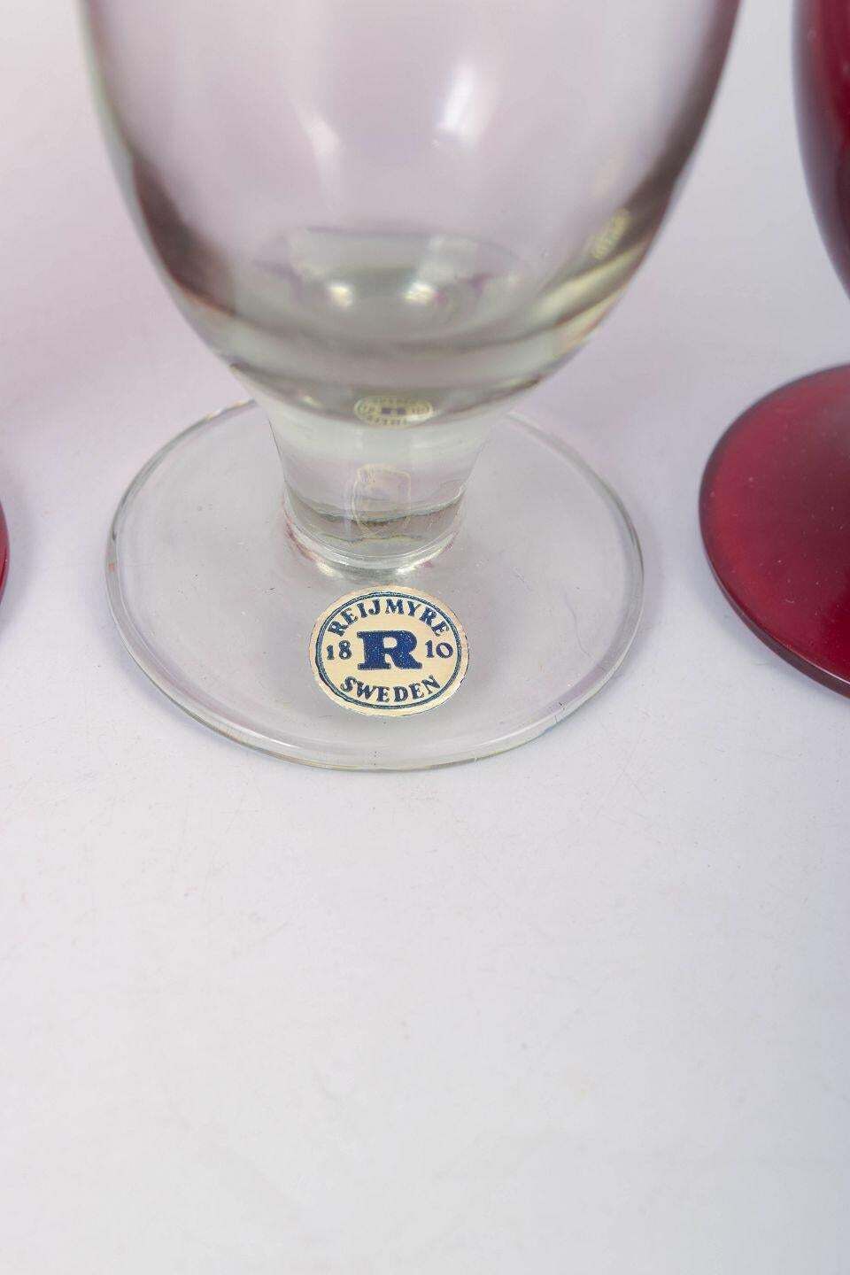 Lot de six verres à schnapps Monica Bratt pour Reijmyre, Suède, années 1960-1970 photo Décoration