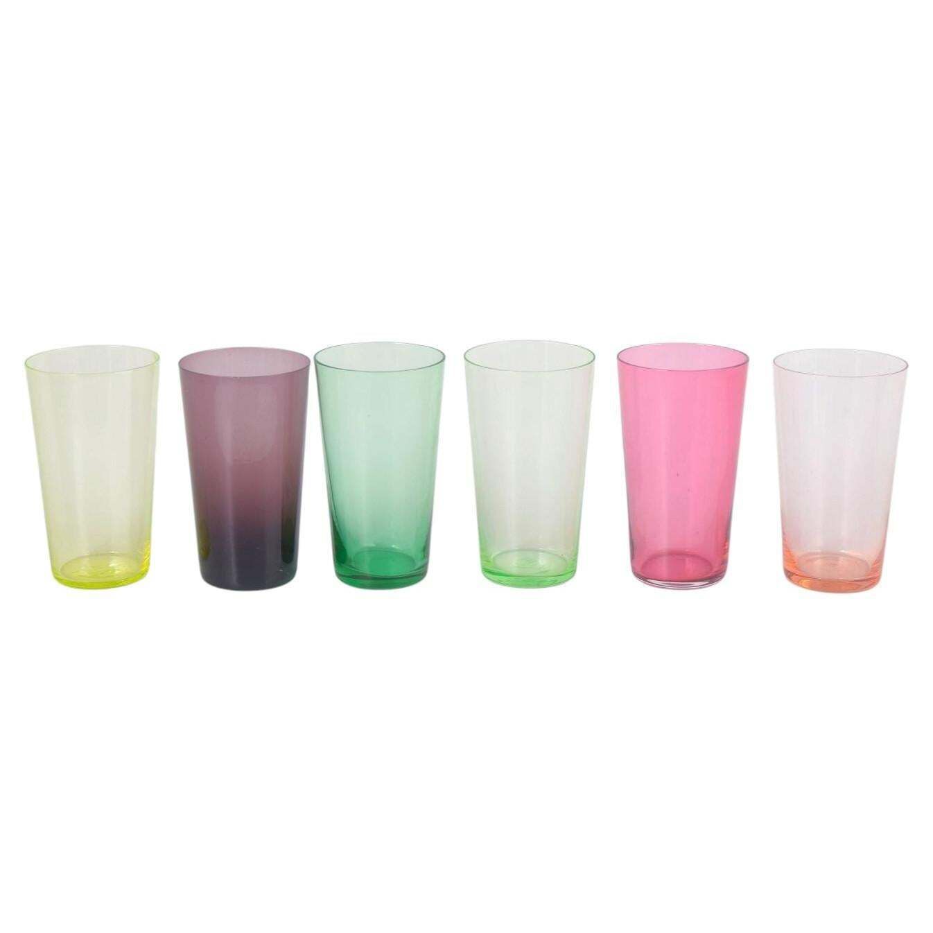 Monica Bratt voor Reijmyre, Zweden. Set van zes drinkglazen. Jaren 1960/70