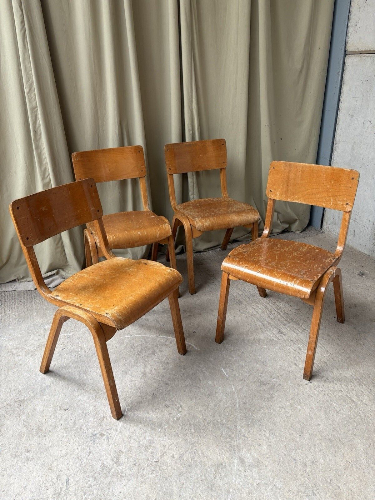Vtg Mid Century Esavian Esa James Leonard Set Of 4 Stacking Dining Chairs R1203 photo vinterior