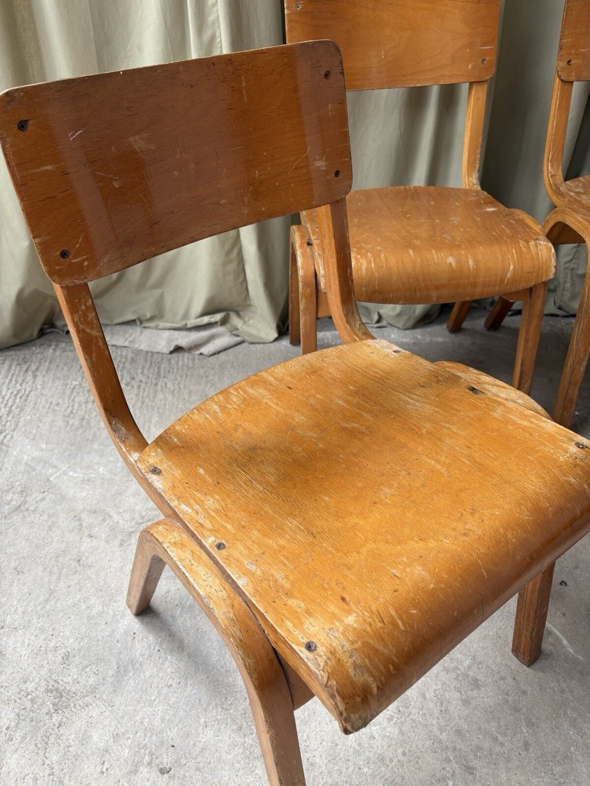 Vtg Mid Century Esavian Esa James Leonard Set Of 4 Stacking Dining Chairs R1203 photo buy