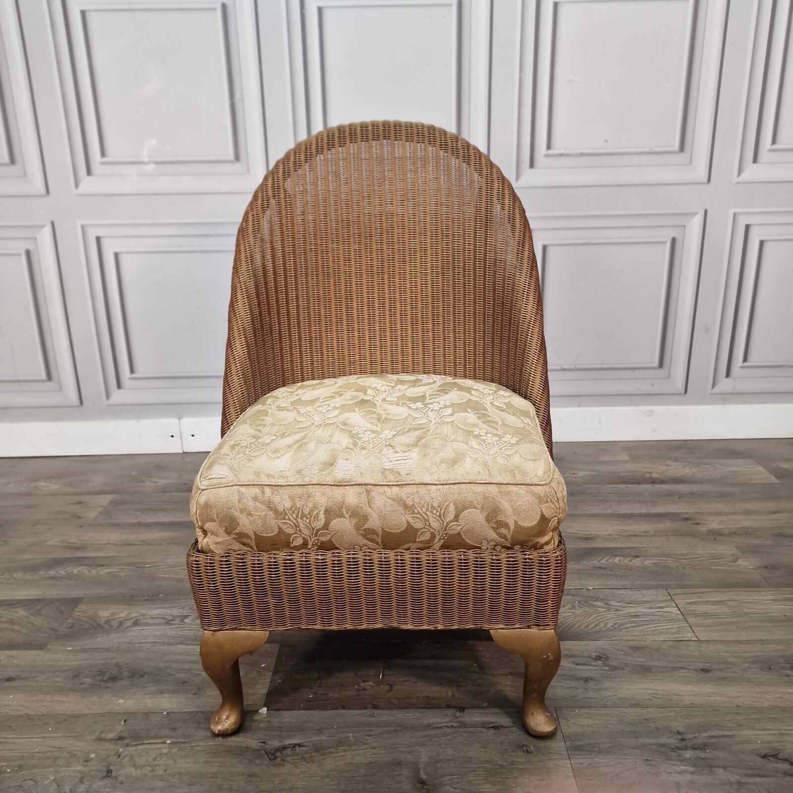 Vintage Low Bedroom Chair   Wicker Tub Occasional Seat   Lloyd Loom Style Retro photo Furniture