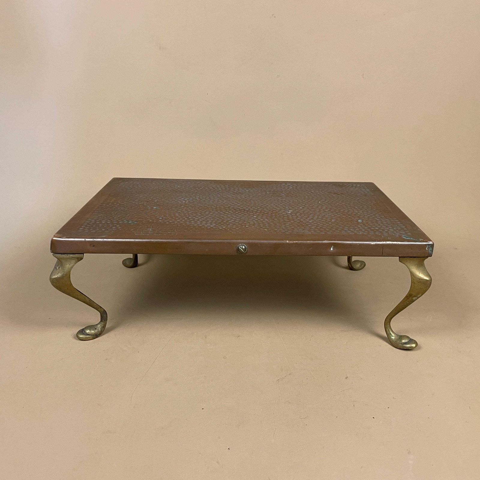 Antique Copper Trivet Rectangular Brass Legs Pot Stand Cottage Farmhouse Kitchen Decor Rustic Display photo buy