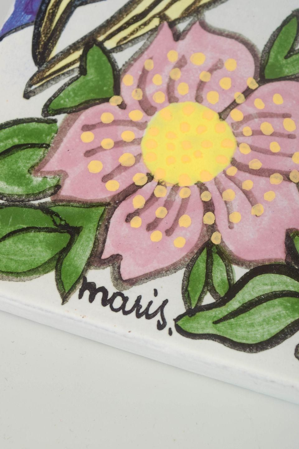 Mari Simmulson For Upsala Ekeby. Ceramic Wall Plaque With Female Portrait. 1960s photo for sale