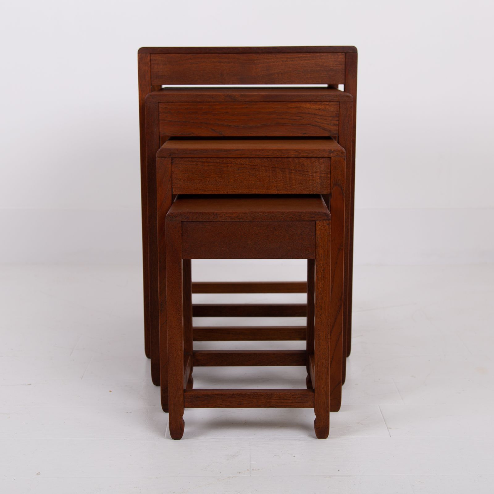 Art Deco Nest Of Four Side Tables In Teak