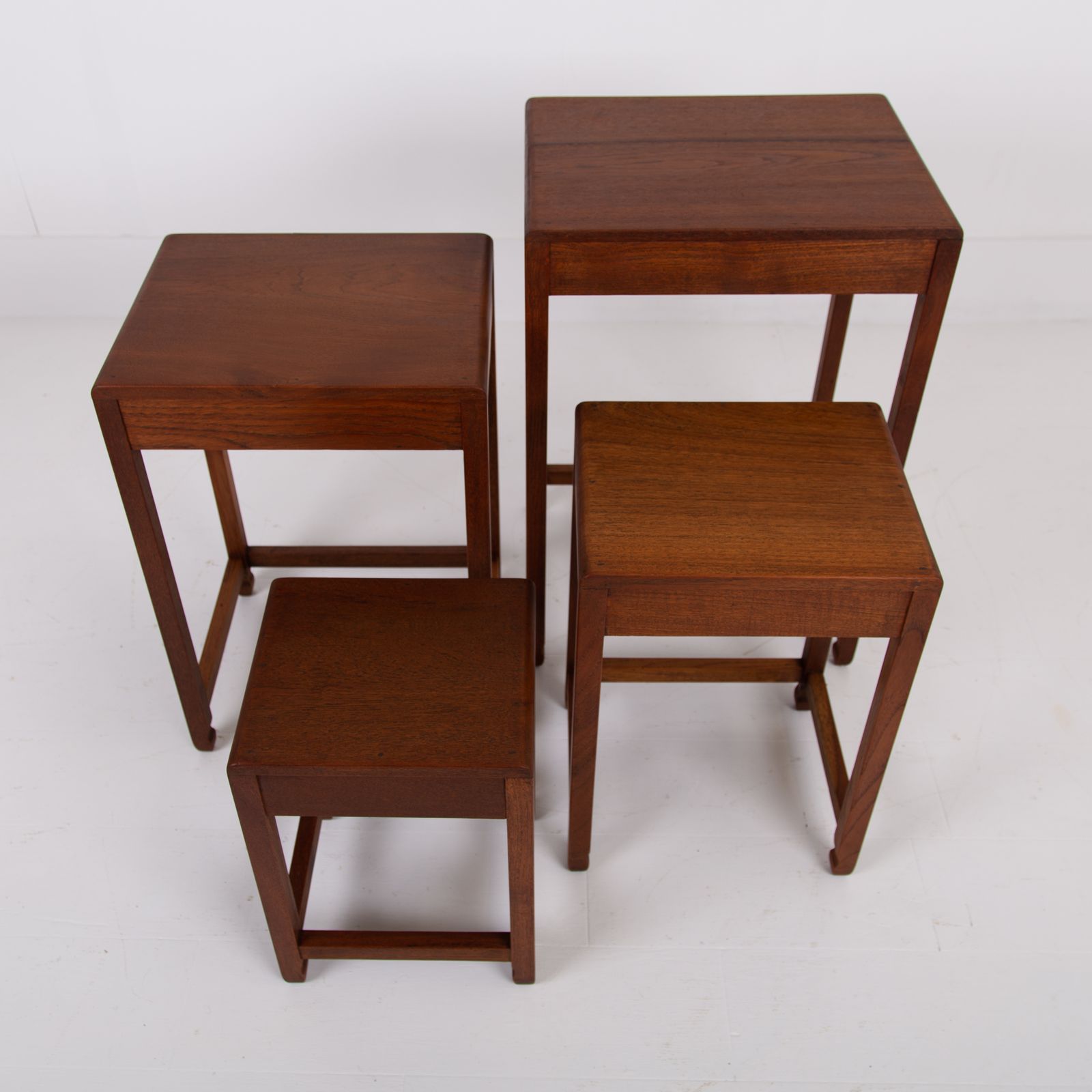 Art Deco Nest Of Four Side Tables In Teak photo vintage