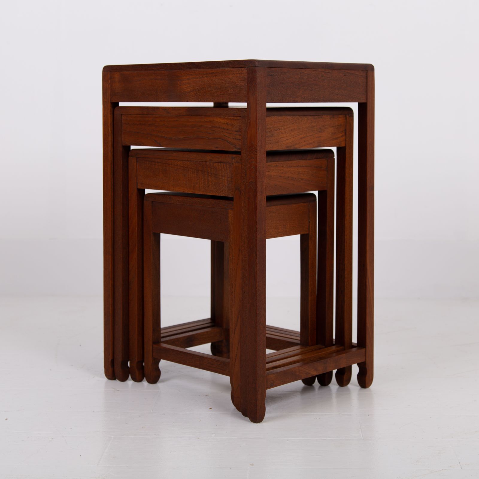 photo for sale Art Deco Nest Of Four Side Tables In Teak