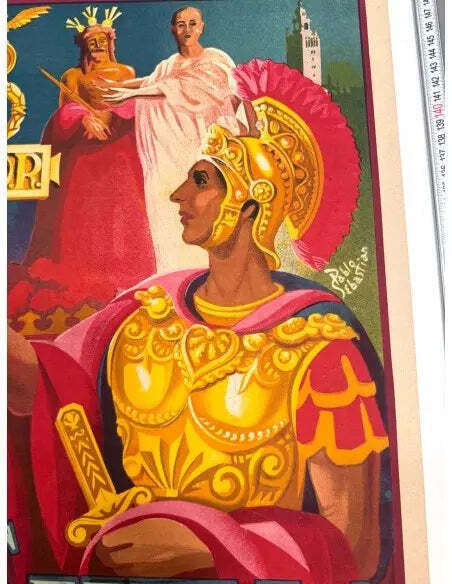 Lithografie Sevilla Semana Santa Spaanse reisposter 1951 photo Kunst