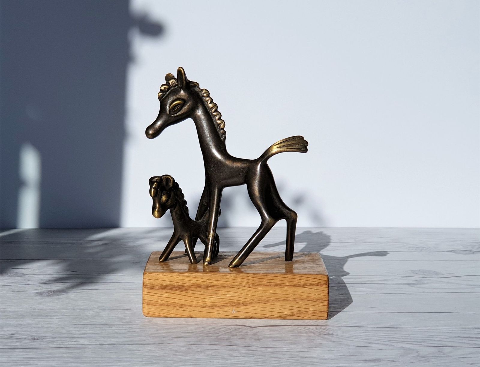 Walter Bosse For Hertha Baller Mid Century Modern Brass Horse Figurines, 1950s   60s, Austrian