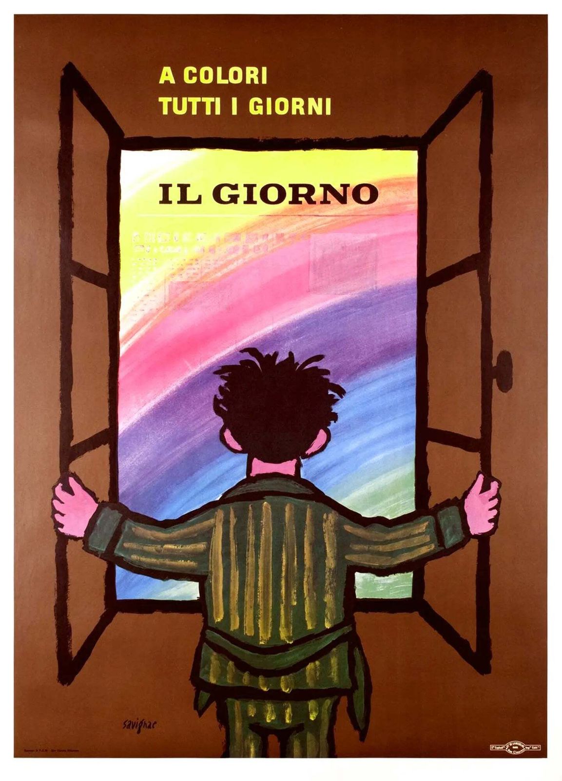 Il Giorno Italiaanse krantenposter uit 1956 door Raymond Savignac