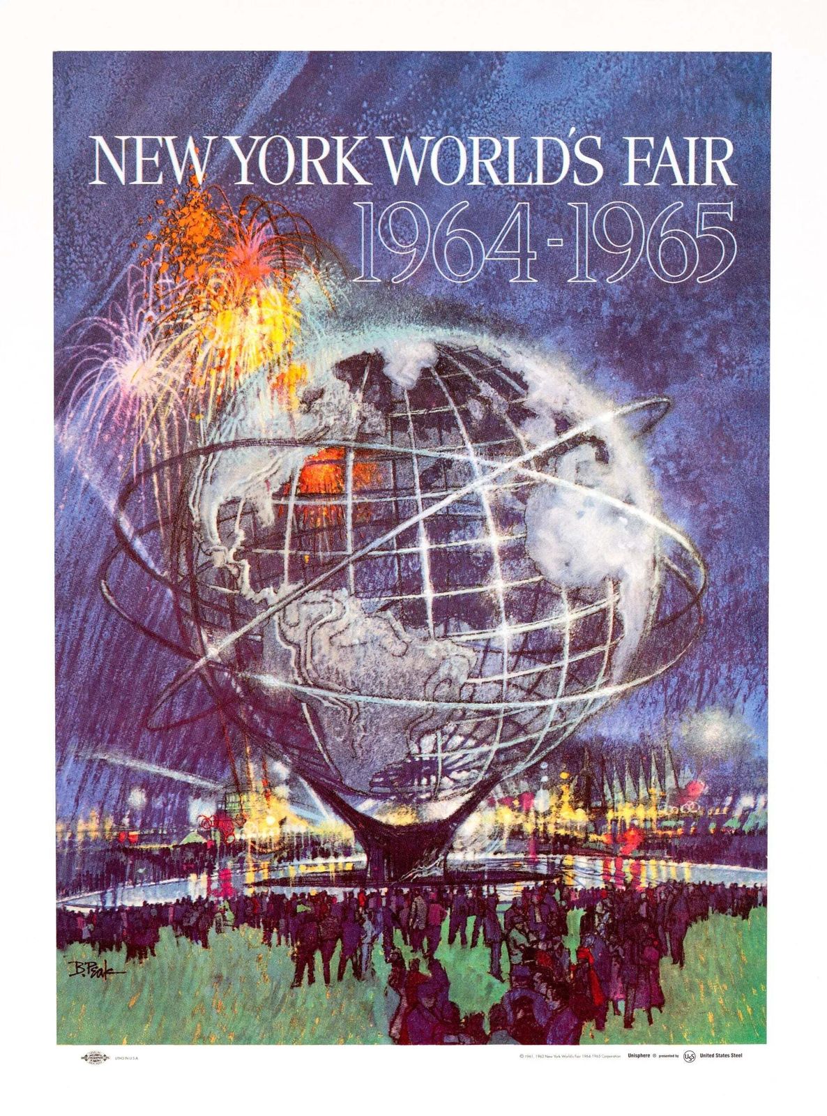 Affiche lithographique de la New York World's Fair 1964, par Bob Peak