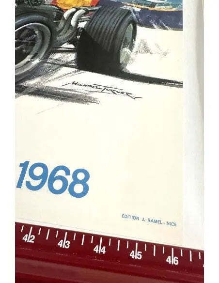 1967 Monaco Grand Prix Vintage Michael Turner Linen Mounted Poster photo 509.0