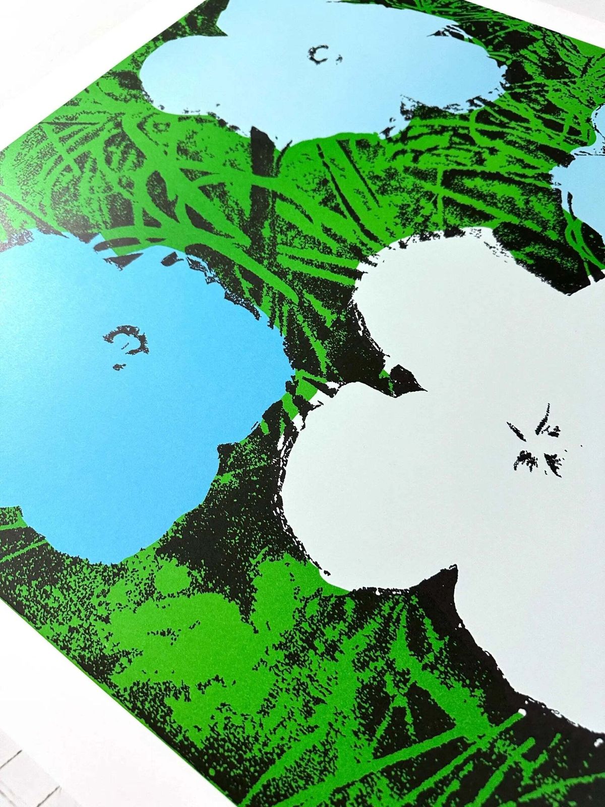 Affiche lithographique française Andy Warhol Flowers Blue 1970 photo for sale