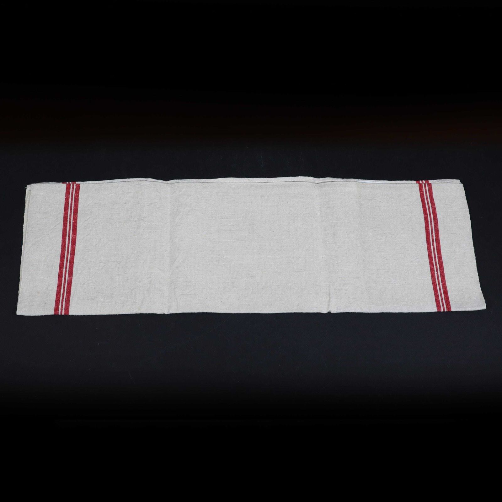 93.0 Torchons de cuisine d'époque français à rayures rouges, lot de 2 photo