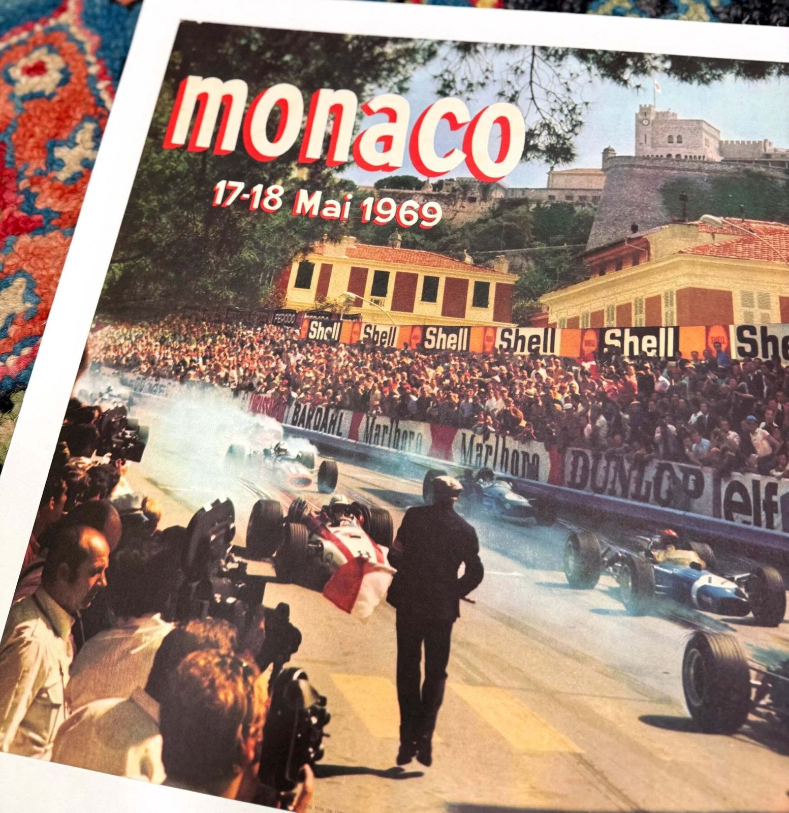Original 1969 Monaco Grand Prix Poster By Maestri On Linen photo for sale