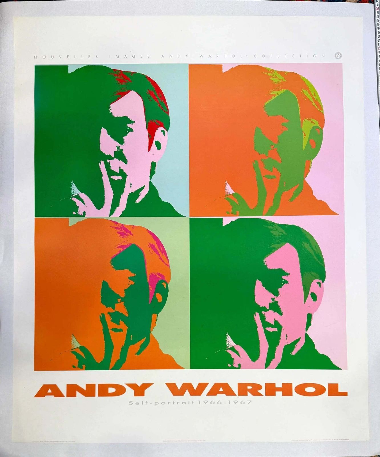 Original Andy Warhol Self Portrait 1989 Rare Pop Art Lithograph Poster