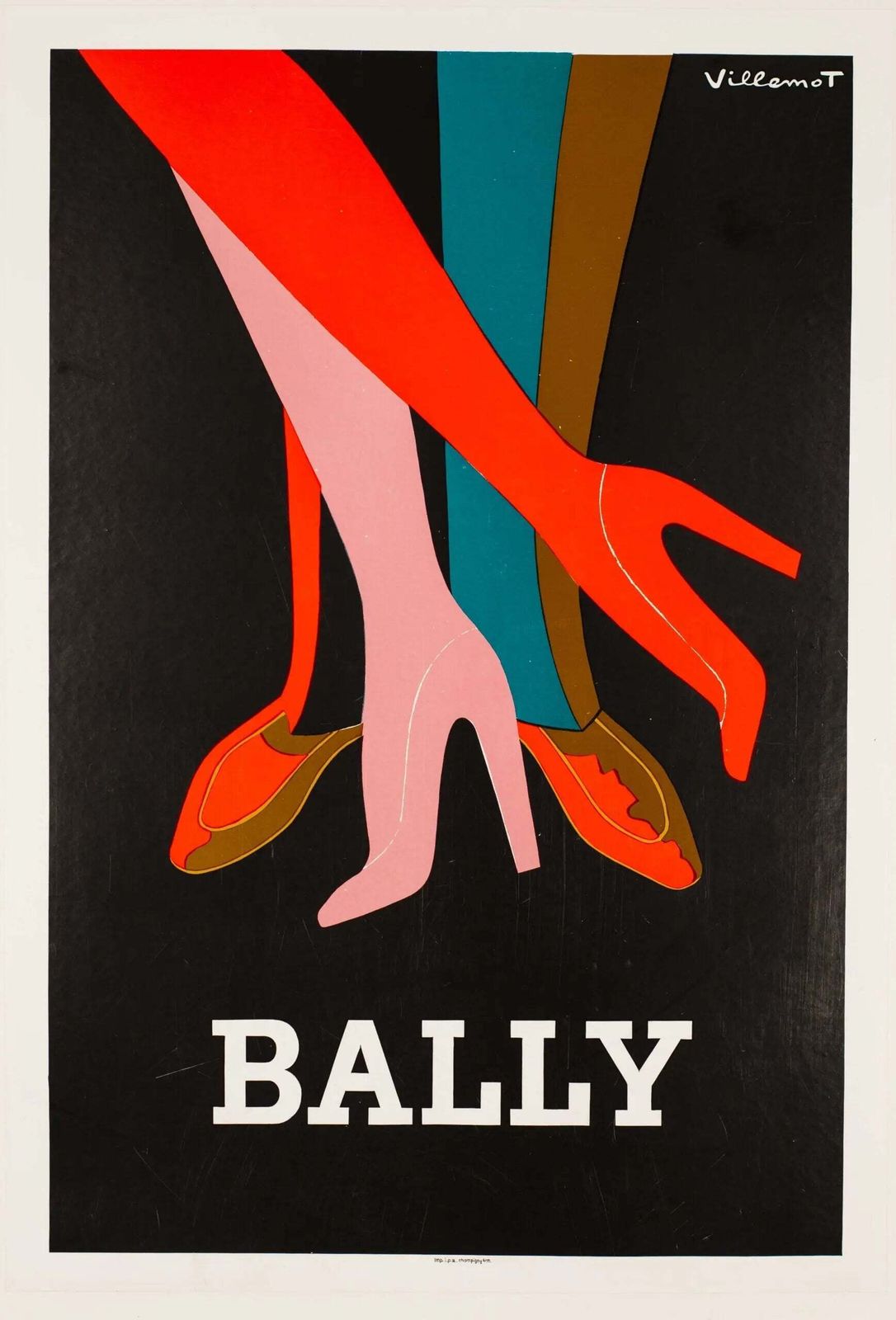 Affiche de mode Bally vintage 1979, par Bernard Villemot