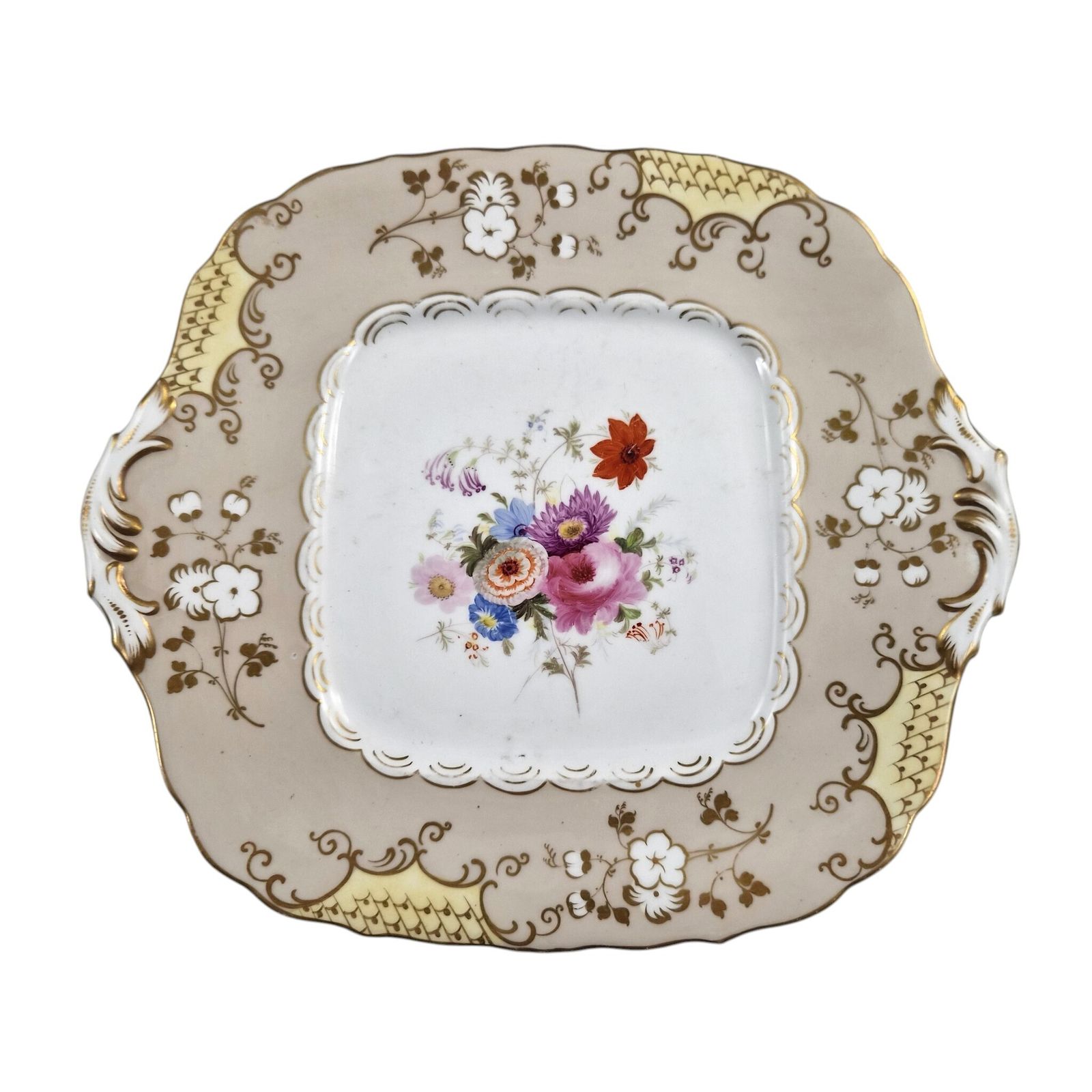 Coalport Rococo Revival Floral Dessert Dishes Toegeschreven aan Jabez Aston photo vintage