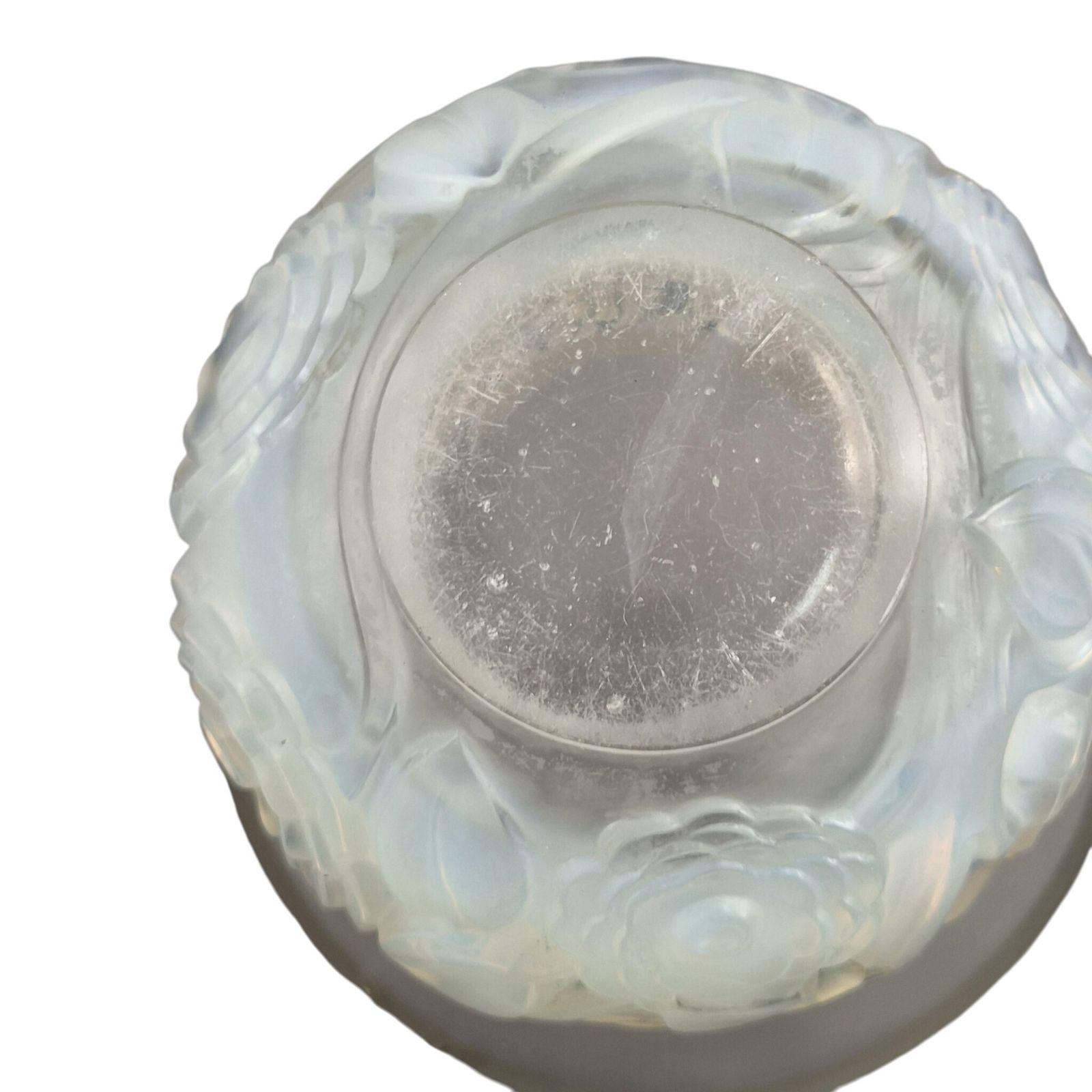 French Lalique "Renoncules" Opalescent Glass Vase, Mid 20th Century photo buy