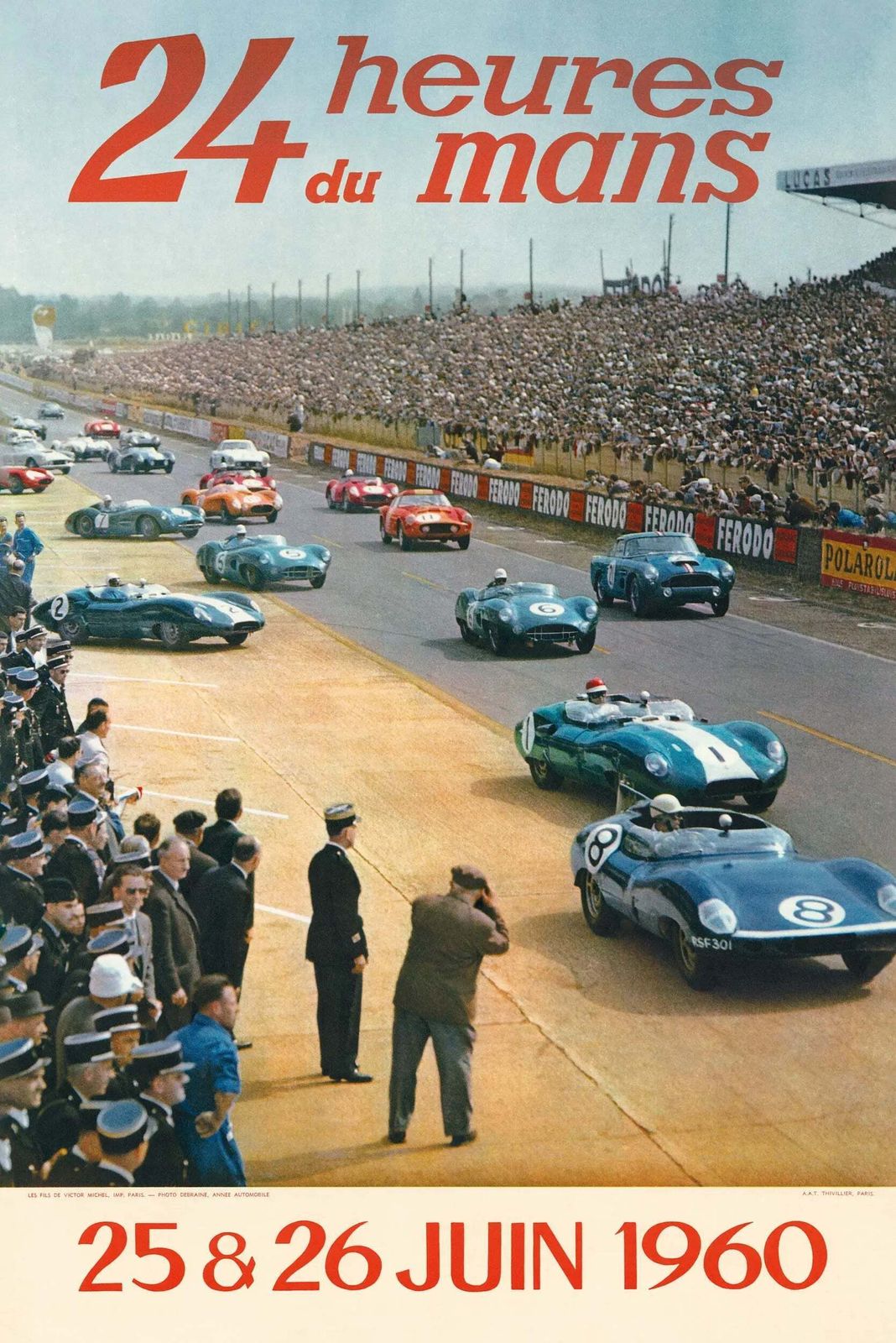 1960 Le Mans 24 Hours Race Poster, Thivillier Edition