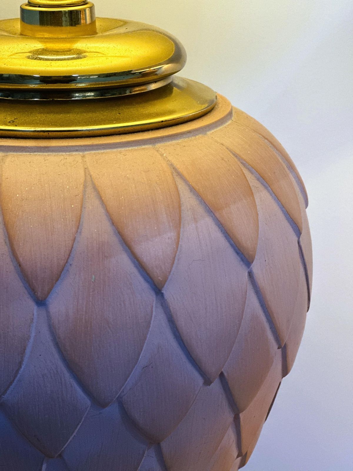 Frans paar terracotta keramische tafellampen, jaren 1980 photo Verlichting