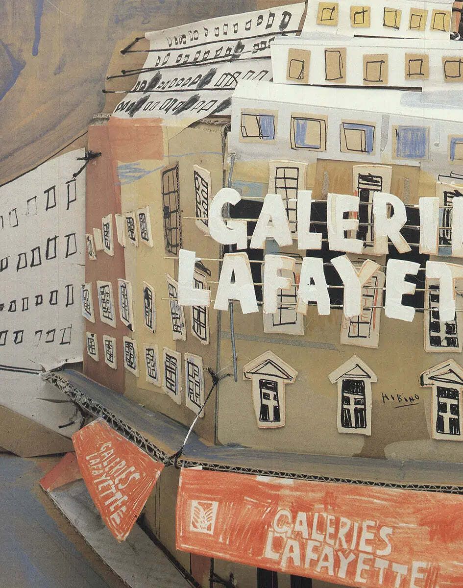Affiche d'exposition Katsuhiko Hibino Galerie Lafayette 1988, édition limitée signée photo Art