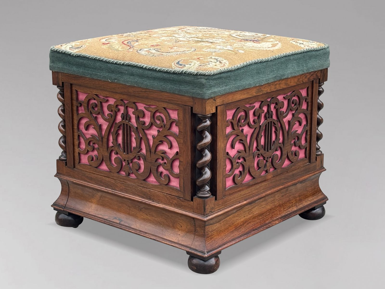Mid 19th Century Victorian Period Rosewood Piano Stool