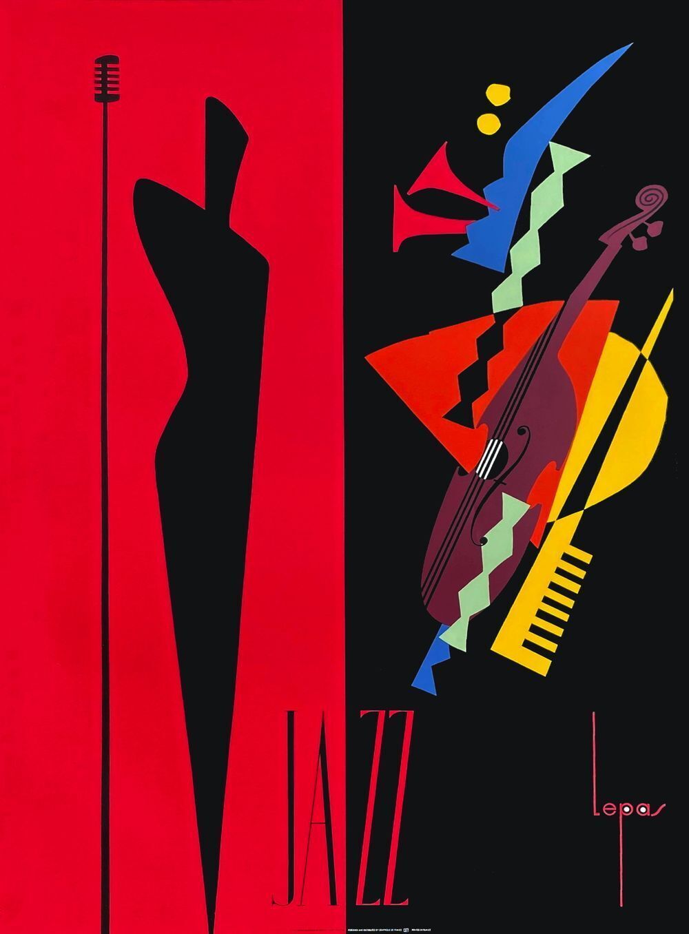 Affiche Jazz 1990 de Patrick Boussignac dit Lepas