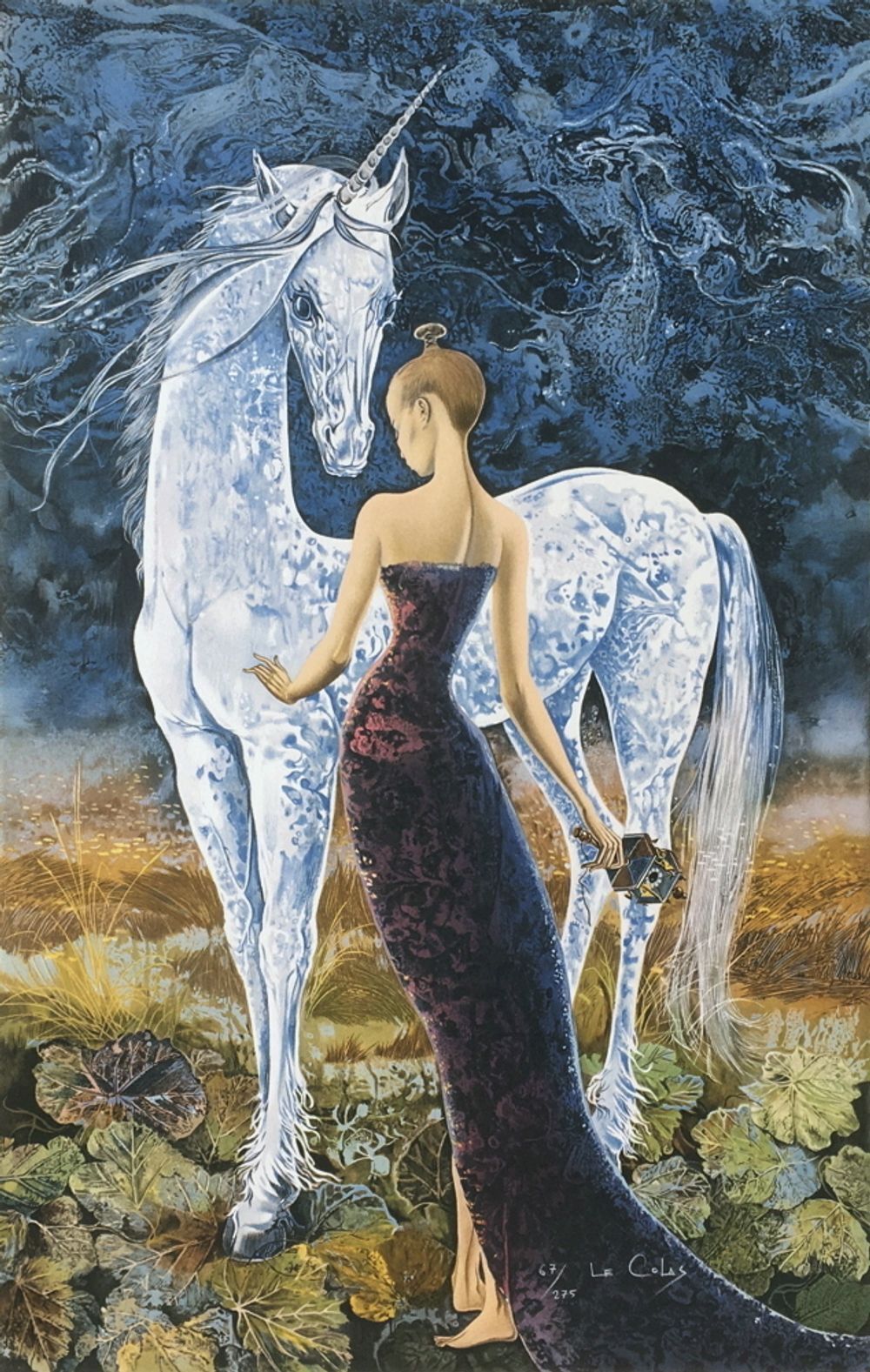 Pierre Le Colas Gesigneerde Lithografie La Dame à La Licorne II 1985