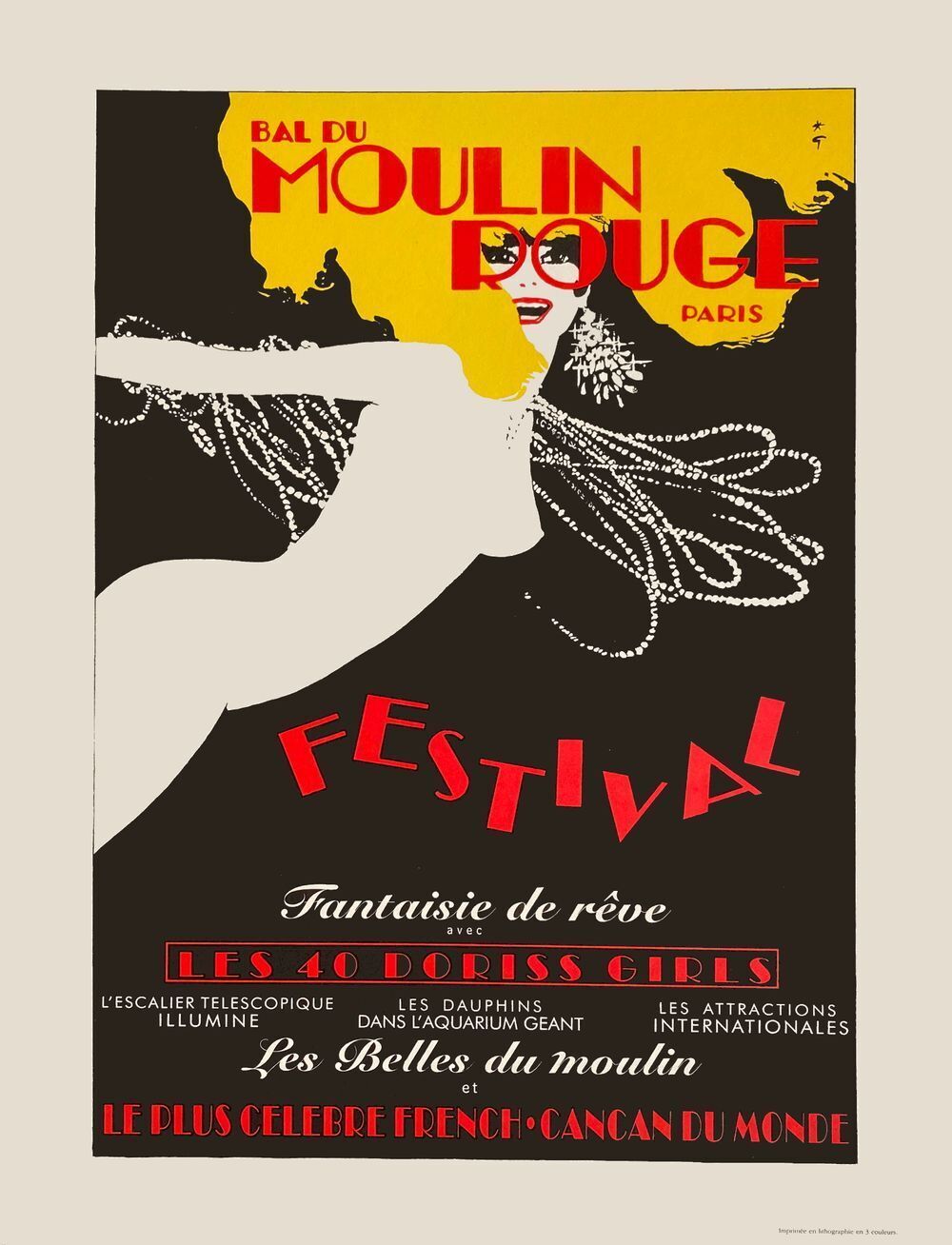 René Gruau Poster Moulin Rouge   Festival   Fantaisie De Rêve  2009