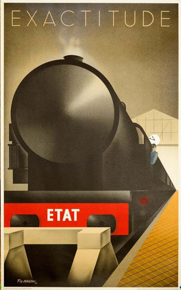 Affiche française Art déco Exactitude par Fix Masseau, 1982