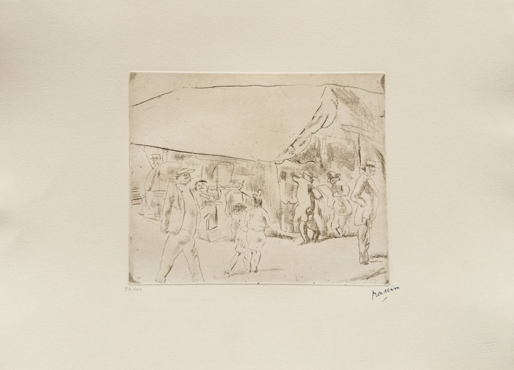 Jules Pascin Etching Scène De Rue à Miami 1980