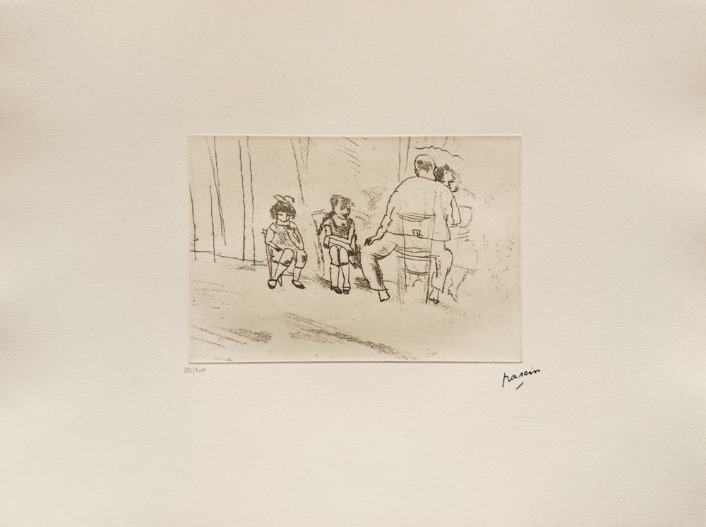 Jules Pascin Etching Parents Et Enfants 1980