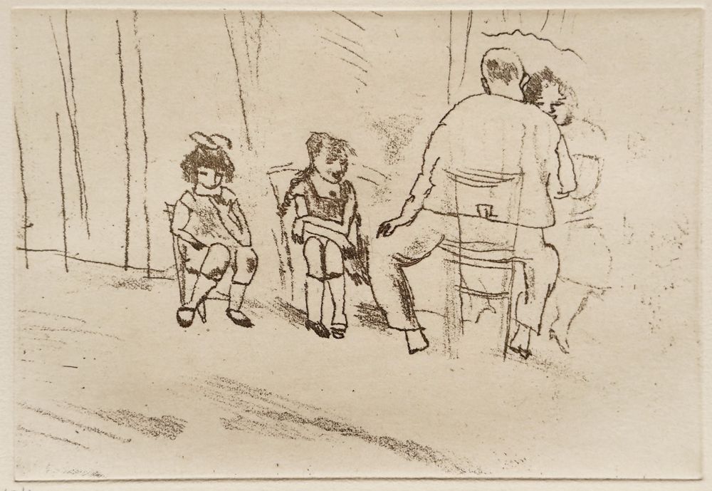 Jules Pascin Etching Parents Et Enfants 1980 photo furniture