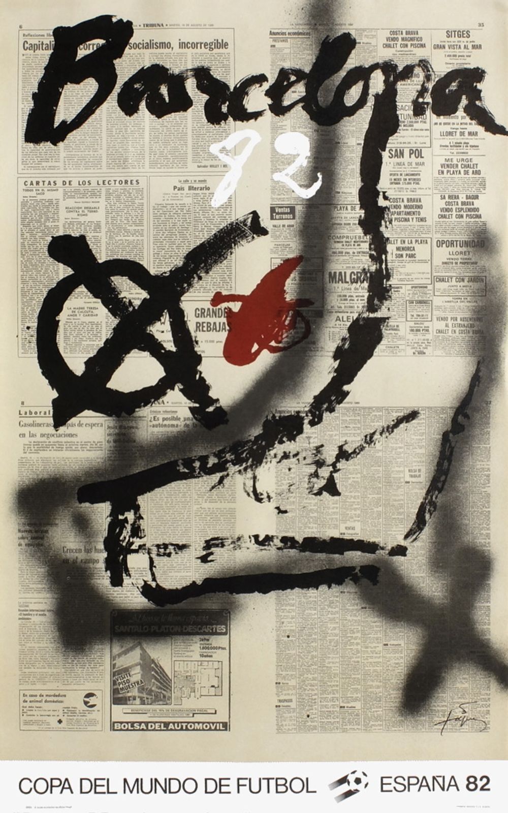 Affiche Antoni Tapies Copa Del Mundo De Futbol 82