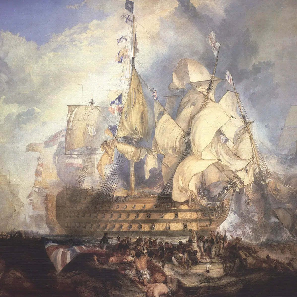 Affiche d'exposition grand format J.M.W. Turner The Battle Of Trafalgar photo for sale