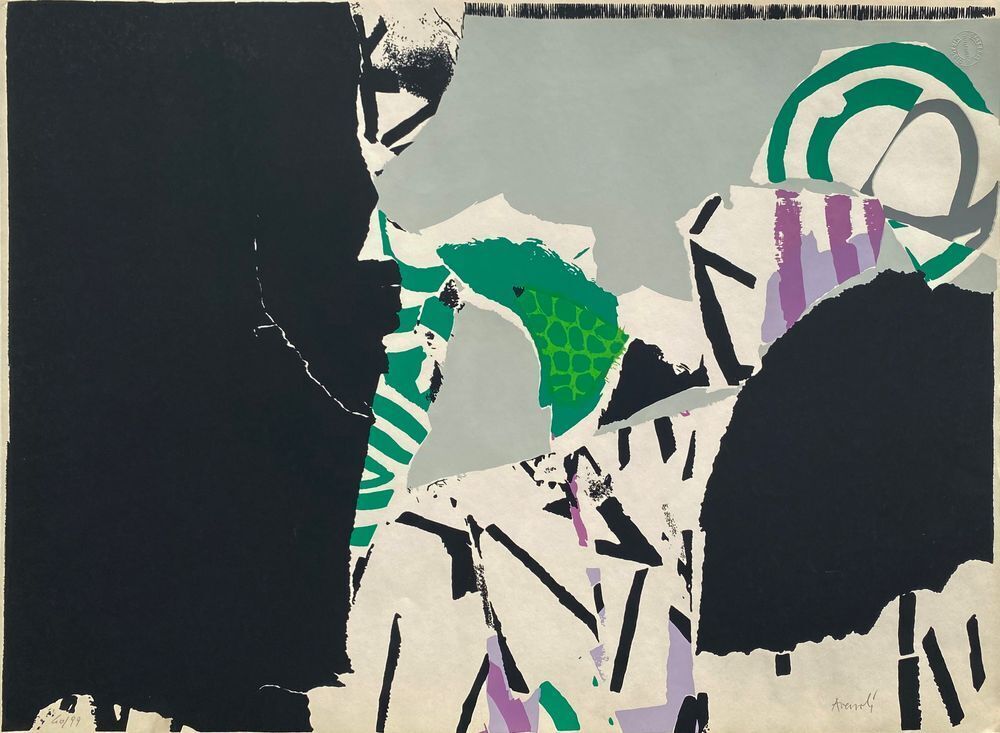 Marcello Avenali Signed Screenprint Composition 1975