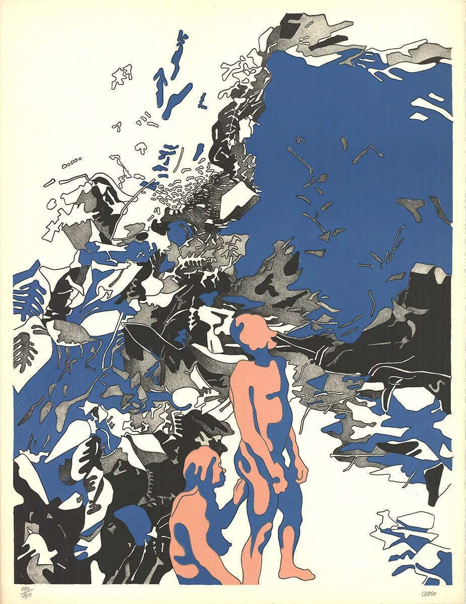 Henri Cueco Untitled Gesigneerde Genummerde Beperkte Oplage Kleurenlitho