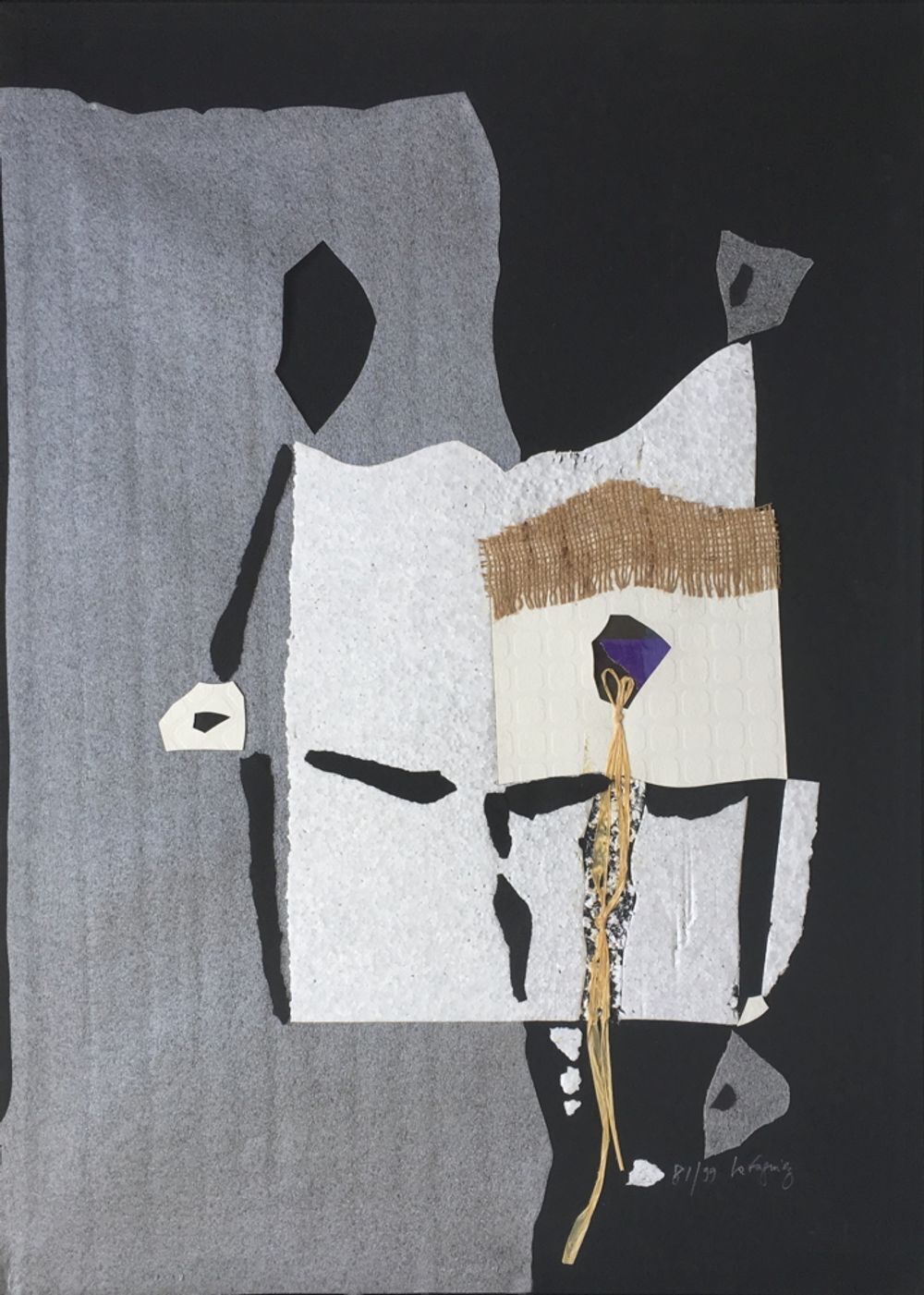 François Xavier Fagniez, œuvre signée, techniques mixtes, Un Chemin S'ouvre I, 1985