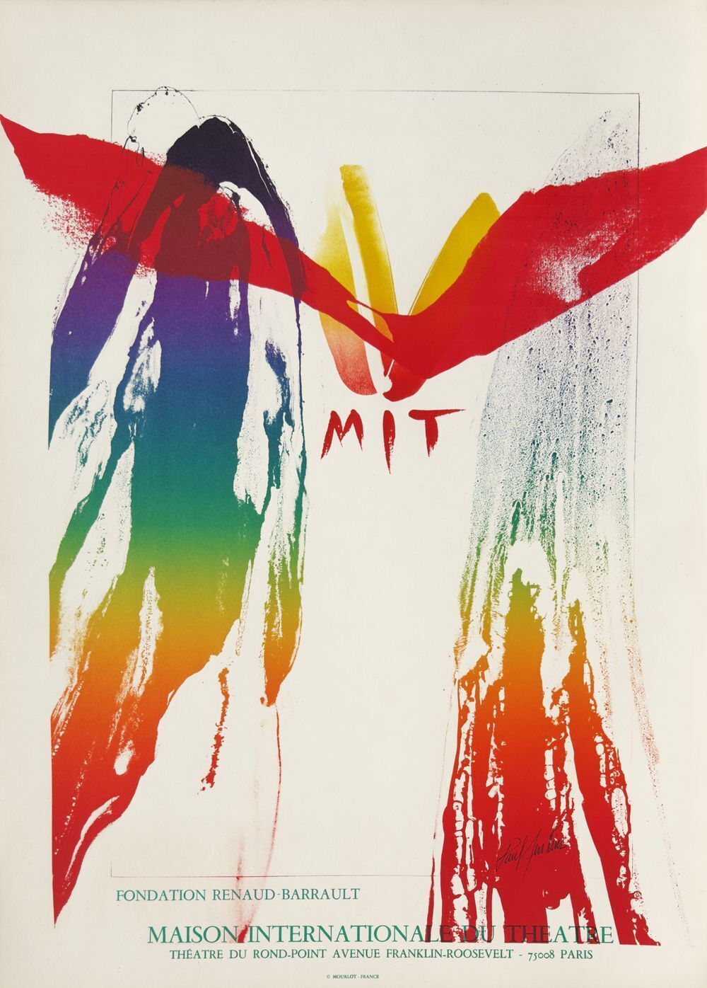 Paul Jenkins Poster Fondation Renaud Barrault   Maison Internationale Du Théâtre 1980