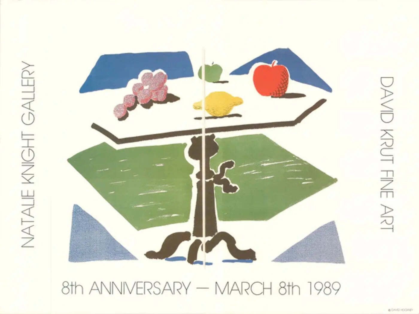 Lithographie offset David Hockney Apple Grapes Lemon On A Table, édition limitée