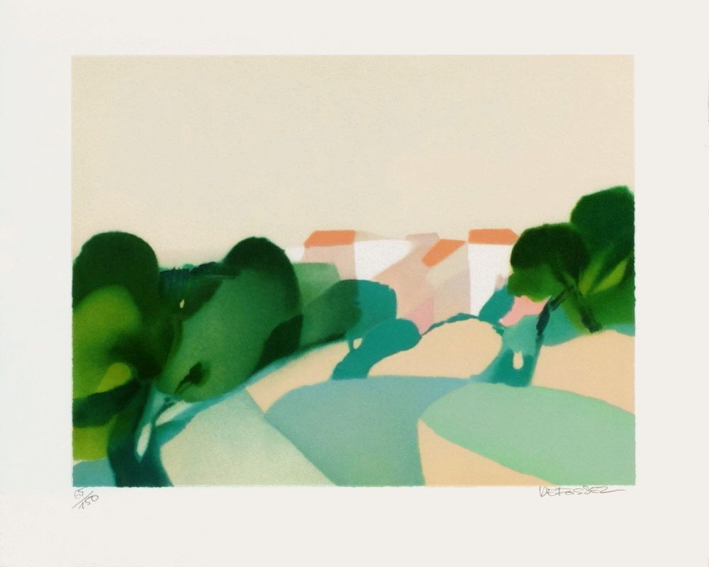 Lithographie signée Alfred Defossez, Midi à Saint Tropez