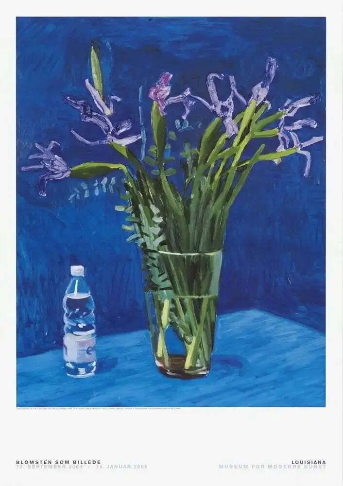David Hockney Iris With Evian Bottle Offset Lithograph Art Poster