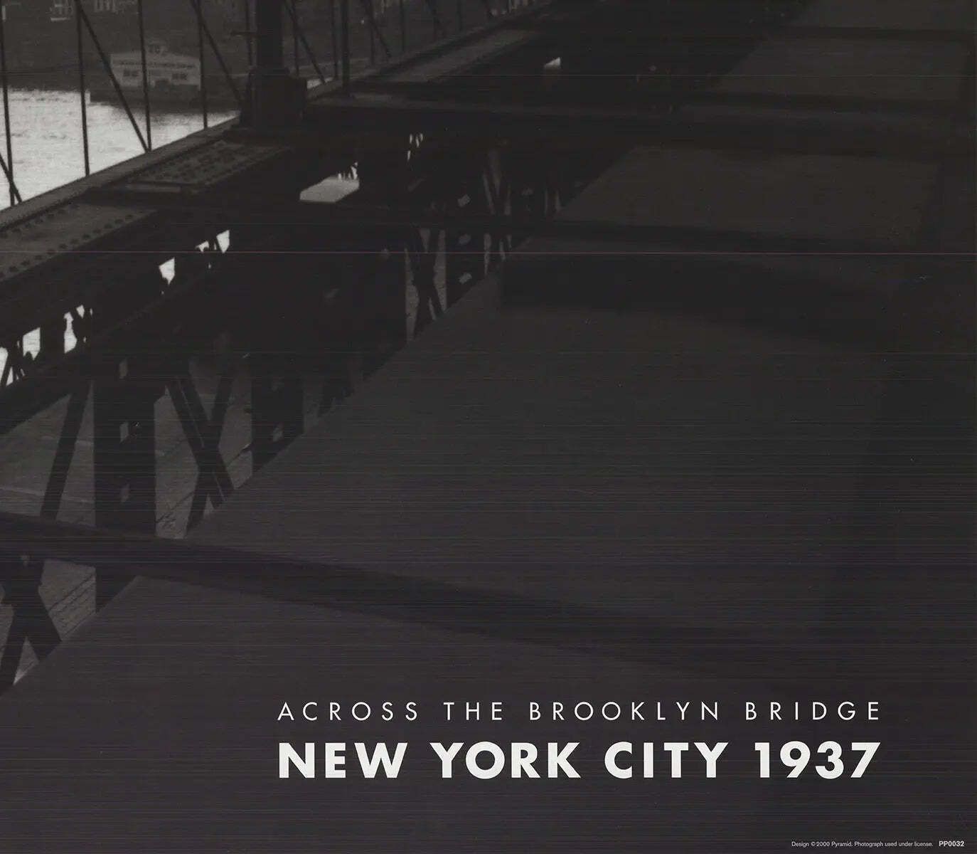 Across The Brooklyn Bridge 1937 New York City Skyline Lithograph Art Print photo Kunst